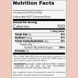 Unbearably Hot Cinnamon Gummy Bears, Sweet and Spicy Chewy Candies, 3 Ounces (Pack of 2) with Lollipop Swirl Sticker