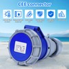 250V 16A 2P+E Industrial Adapter, 3pin CEE Plug/Socket Adapter IP67