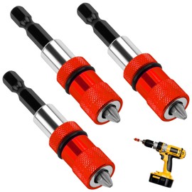 Batheidon Drywall Bit Set, Quick Change Bit Holder, Magnetic Quick Change Bit Holder, 1/4 Inch Hex Shank, Depth Adjustment for Drywall Screwdrivers and Cordless Drills, 60 mm (Red)