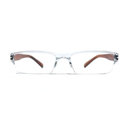 DR. B's Lightweight Reading Glasses For Men & Women Stylish Half Frame Computer Readers Lightweight Eyewear Power Glasses(+1.50, Brown)