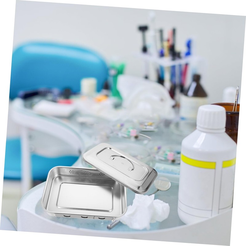 WOONEKY Stainless Steel Sterilization Box Lid for Makeup Tools High
