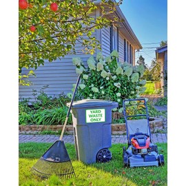 IGNIXIA Yard Waste Only Signs (Pack OF 02) Yard Waste Sticker, Recycle Yard Only Stickers,10" x 7" Self Adhesive Vinyl Indoor and Outdoor Fade Resistant Yard Waste Decals