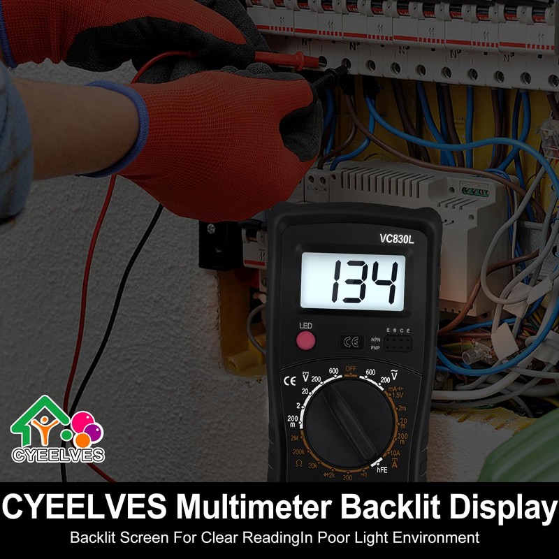 Digital Multimeter Pocket, Multifunction Battery Tester with Backlight Test Wire,