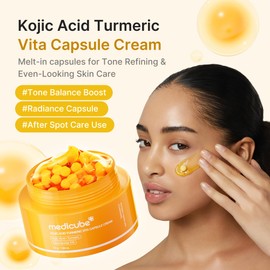 medicube Capsule Cream with Kojic Acid & Turmeric for Uneven Skin Tone | Tone Renewal & Radiance Care for troubled skin | Turmeric, Kojic, Vitamin C | Korean Skincare, 1.86 oz