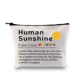Human Sunshine Definition Makeup Bag Inspirational Gift for Women Positivity Appreciation Gift for Teacher Coworker Friends (Human Sunshine Bag EU)