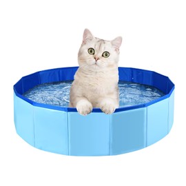 Enenes Foldable Dog Pool 24x8 Inch Portable PVC Pet Swimming Pool & Bath Tub, Collapsible Ball Pit for Indoor/Outdoor Use, Puppy Bath Tub for Dogs, Cats, Puppies