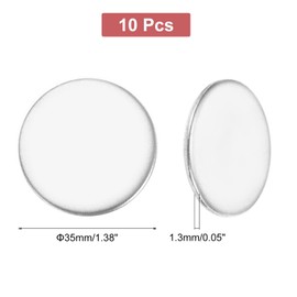 sourcing map 10Pcs Stainless Steel Disc Blank Stamping Tag Engraved Stainless Steel Round Charm Pendant 1.3mm(T) 35mm/1.38" for Pendant Bracelet Necklace Jewelry Making Earring