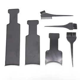 BTWTRY - Juego de 6 tablas de balayage y pinceles, 3 piezas de tabla de resaltado con dientes y 3 pinceles para colorear el cabello, para teñir el cabello, teñir tu propio peluquero (6 piezas)