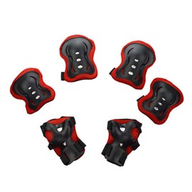BJ-SHOP Children's Knee Pads Set Kids Protective Gear Set 6 in 1 Kit Knee Elbow Waist Guards Adjustable Strap Thicken Pads Multi Sports Safe Guard