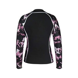 LayaTone Wetsuit Top Men Women 3mm Neoprene Jacket Surfing Canoeing Scuba Diving Suits Tops Adults Diving Jacket Wet Suit Women Men Wesuits (Pink-Neoprene Sleeves,L)