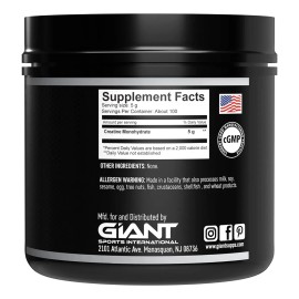 Giant Sports Creatina Monohidratada 5000mg / 500g / 100 Serv