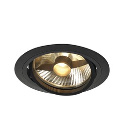 SLV NEW TRIA ES111 Ceiling Build-In Spotlight, GU10, 230 V, with Leaf Springs Black 1 113550