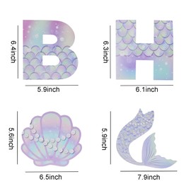 Biubumtu Mermaid Happy Birthday Banner, Mermaid Birthday Party Decorations, Little Mermaid Party Decorations Supplies, Happy Birthday Sign Under the Sea Party Decorations