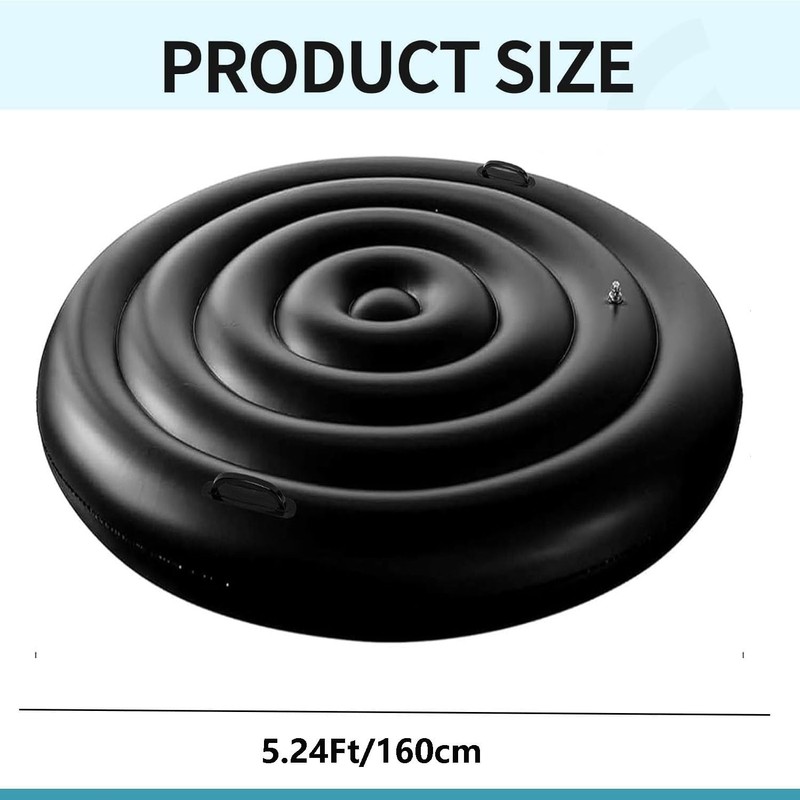 5.24 Ft Round Inflatable Hot Tub Cover Foldable Hot Tub