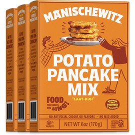 Manischewitz Potato Pancake Mix 6oz (3 Pack) Gluten Free, No MSG, Traditional Style Potato Latke Mix