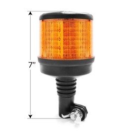 Pro Led 2856APLM DIN Pole Mount Amber Lens, Amber LED Flashing Light Beacon and Multiple Flash Patterns with BRK8 Surface Mount Bracket KIT - 10-30 Volt DC