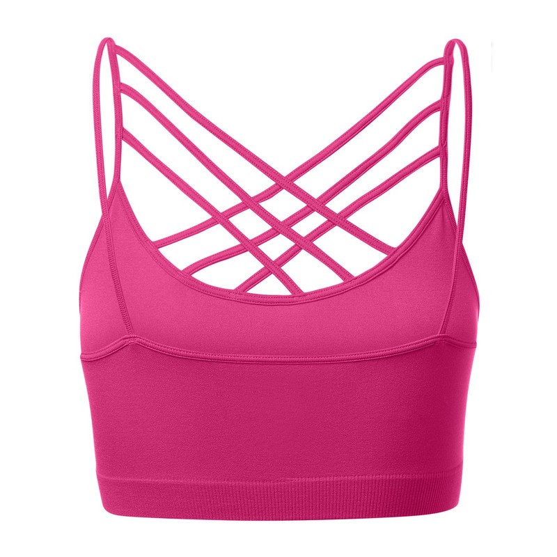brasier deportivo para mujer con tirantes cruzados, tipo bandeau sin