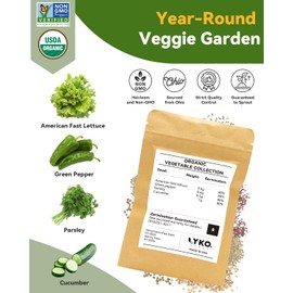 8 Pods Vegetable Salad Green Seed Pod Kit for Aerogarden, Ahopegarden Hydroponics Growing System Indoor Garden, Include American Fast Lettuce, Green Pepper, Cucumber, Parsley, 8 Pods, 500+ Seeds