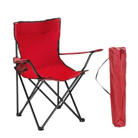 U-Kiss Folding Camping Chair, Lightweight Portable Foldable Seat, Portable Chair with Cup Holder Perfect for Camping, Festivals, Garden, Caravan Trips, Fishing, Beach and BBQs, Travel Carry Bag (Red)
