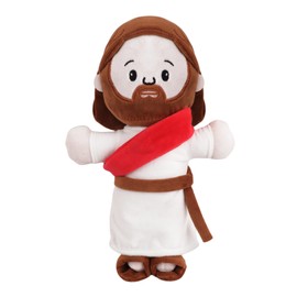 BXIZXD Jesus Plush Stuffed Doll Religious Plushie - Soft Plush with Embroidered Features, Christian Stuff Religious Party Favors Gifts for Kids Christening Easter (Red)