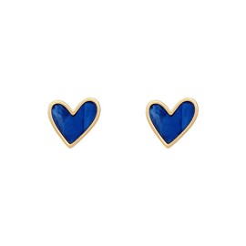 Dainty Blue Heart Small Stud Earrings for Women Cute Sterling Silver Post Gold Plated Hearted Shaped Hypoallergenic Tiny Studs Fashion Y2K Jewelry