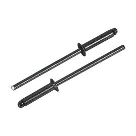 sourcing map 100Pcs 1/8"x1/2" Aluminum Blind Rivets, Aluminum Grip and Steel Mandrel, Countersunk Head Long Split Rivets for Metal, Furniture, Automotive, Black