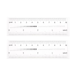 sourcing map Pack of 2 Flexible Films Ruler 4 Inch 0.5 mm Scale PET Plastic Covered Thickened Folding Straight Ruler Calibration Soft Measuring Tool for Factory Transparent