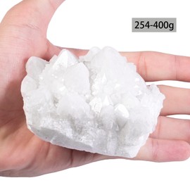 Nupuyai Nupuyai Natural Rock Quartz Raw Mineral Crystal Cluster Geode Specimen Stone, Energy Crystals Druzy for Reiki Healing Home Decor (254-400g)