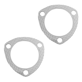 2PCS Car Exhaust Gasket, 2.5" 3-Bolt Exhaust Pipe Flange Gasket with SS Fire Ring, Replacement Exhaust Flange Gasket with High Temp Gasket Material for SUV Car Truck