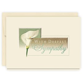 The Gallery Collection, 1 Count Card Pack, Sympathy Card with Pearl Lined Envelope (Lily Sympathy)