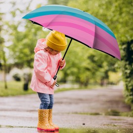 WSZYNDF Colorful Rainbow Pattern Umbrella, Small Travel Compact Automatic Folding Umbrella for Rain and Wind, Portable UV Shade Sun Umbrella for Women (SZ55)