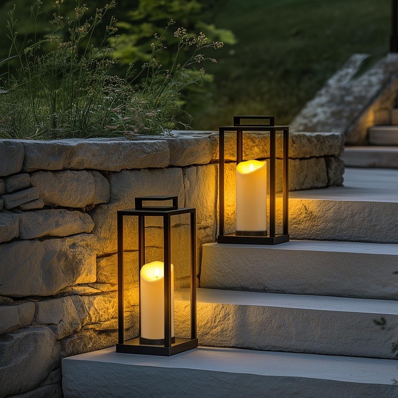 Homemory 4"x9" Outdoor Waterproof Flameless Candles with Timers and Remote