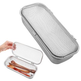 AojSup Dishwasher Chopstick Basket for Small Items, Stainless Steel Utensil Holder for Dishwasher with Mesh Design, Replacement Silverware Organizer (10.4" L x 4.5" W x 3" H)