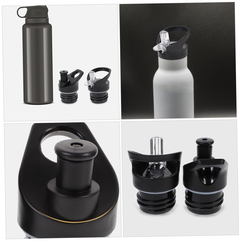BESPORTBLE 4Sets Portable Straw Lid for Wide Mouth Water Flasks