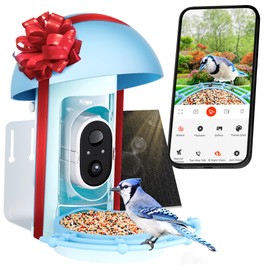 Bird Feeder with Camera Solar Powered, Smart Bird Feeder Camera with 1080P HD AI Identify, Bird Feeder Auto Capture Bird Videos & Motion Detection, for Bird Lovers