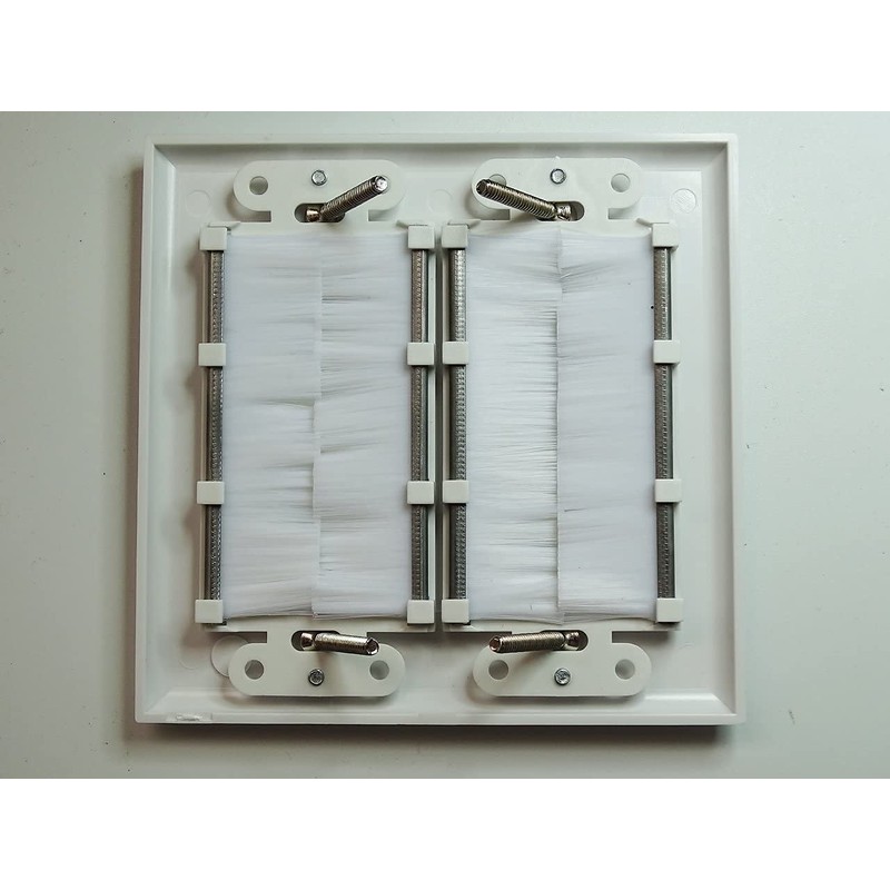 RiteAV - Dual Gang Wall Plate with Brush Bristles -