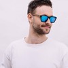 TAKE A SHOT Wooden Sunglasses Men's Polarised Mirrored Small Black