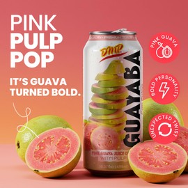De Mi Pais Guava Juice with Pulp, Premium Quality Fruit Beverage, with real guayaba, Refreshing Canned Juice with Guava Pulp Extract, Perfect for Drinks and Smoothies, Size 16.57 Fl Oz, 6-Pack