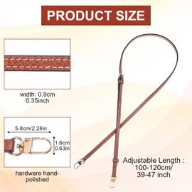 Grevosea Bag Straps for Crossbody Handbags, Adjustable Mini Bag Strap Leather Strap No Punch Replacement Shoulder Strap for Women Mini Bag Handbag Accessories (Brown)