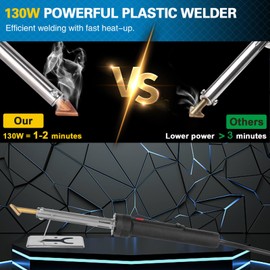 130W Plastic Welder Kit Deluxe,3-in-1 Plastic Welder Soldering Iron Kit,Professional Surface Repair Tool for Car Bumper with 5 Welding Tips,for Car Bumper Dashboard Kayak Repairs (Black)