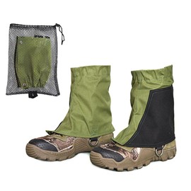 EMUKOEP Waterproof Ankle Gaiters Low Adjustable Protective Shoe Covers for Men and Women Hiking Climbing Walking, Green