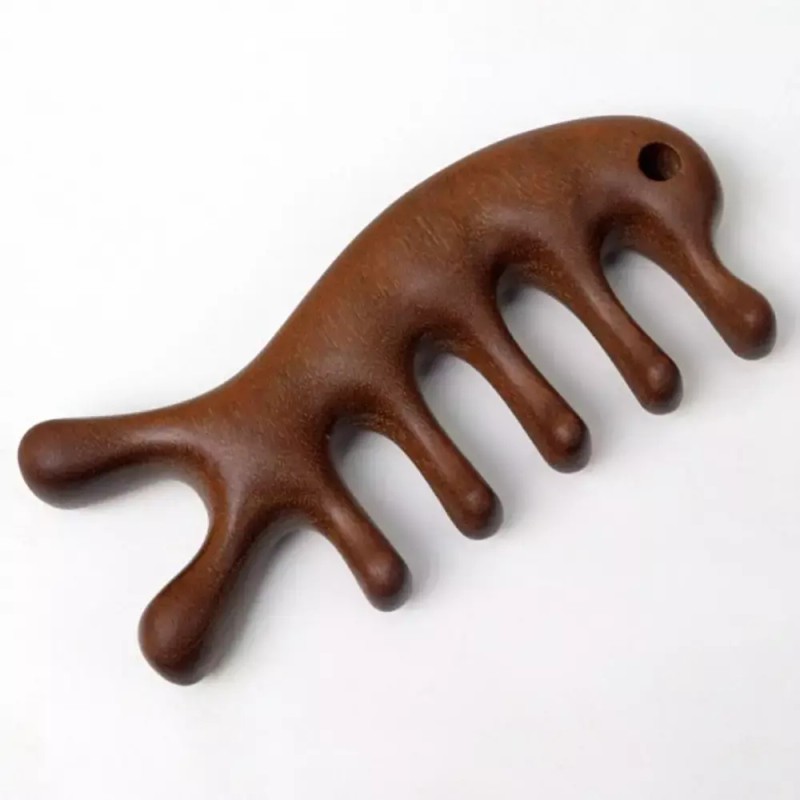 괄사마사지 원목 두피괄사 괄사 마사지 승모근 바디 마사지기 Wooden Scalp