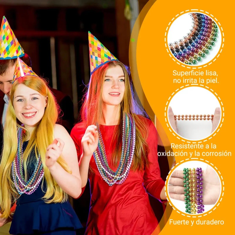 60 Collares Para Bolitas Mardi Gras Batucada Fiesta