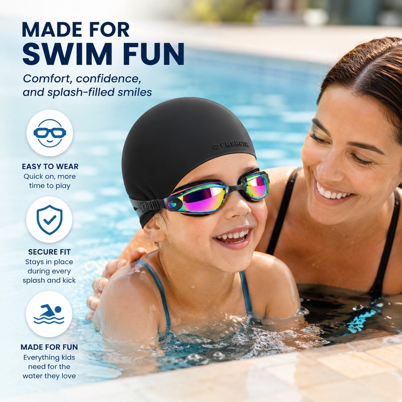 Anti-Fog Swimming Goggles for Kids & Adults – HD Wide