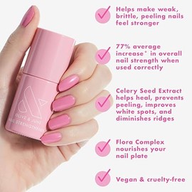 Olive & June Nail Strengthener – Strengthens, Heals & Conditions Weak, Brittle Nails – Prevents Peeling & Ridges – 77% Stronger Nails – Vegan, Cruelty-Free Formula