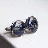 Circuit Board Cufflinks, unique gift for him (dark blue)