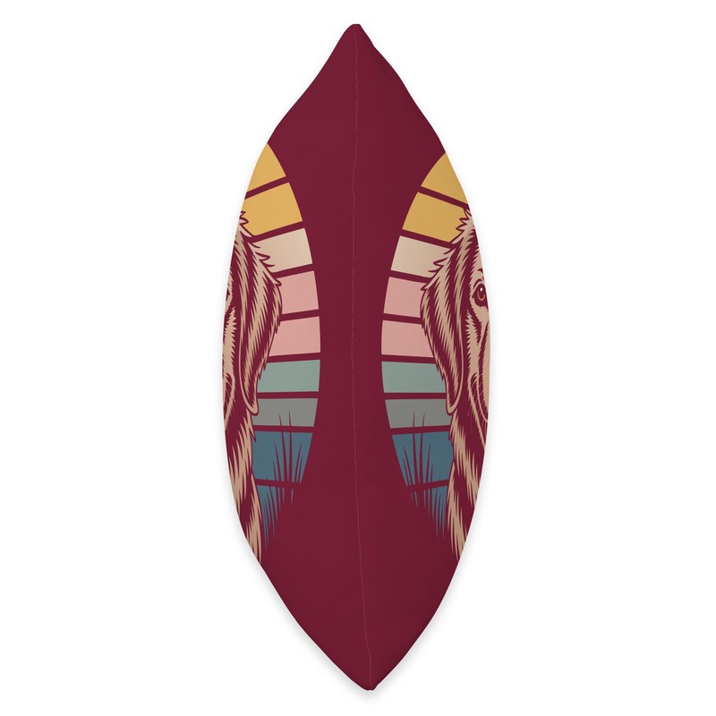 Retro Golden Retriever Throw Pillow