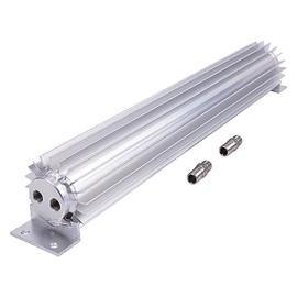 AIVWUMOT 18" Universal Finned Aluminum Dual Pass Transmission Trans Oil Cooler