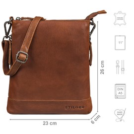 STILORD 'Koko' Handbag Women Soft Leather Small Shoulder Bag Genuine Leather Hobo Bag Women's Shoulder Bag Vintage Bag with Zip, Colour:sila - brown