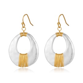 LILIE&WHITE Gold and silver earrings for women, two-tone women's earrings, fashion earrings, women's earrings, gold jewellery, women's earrings, Copper, No Gemstone